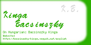 kinga bacsinszky business card